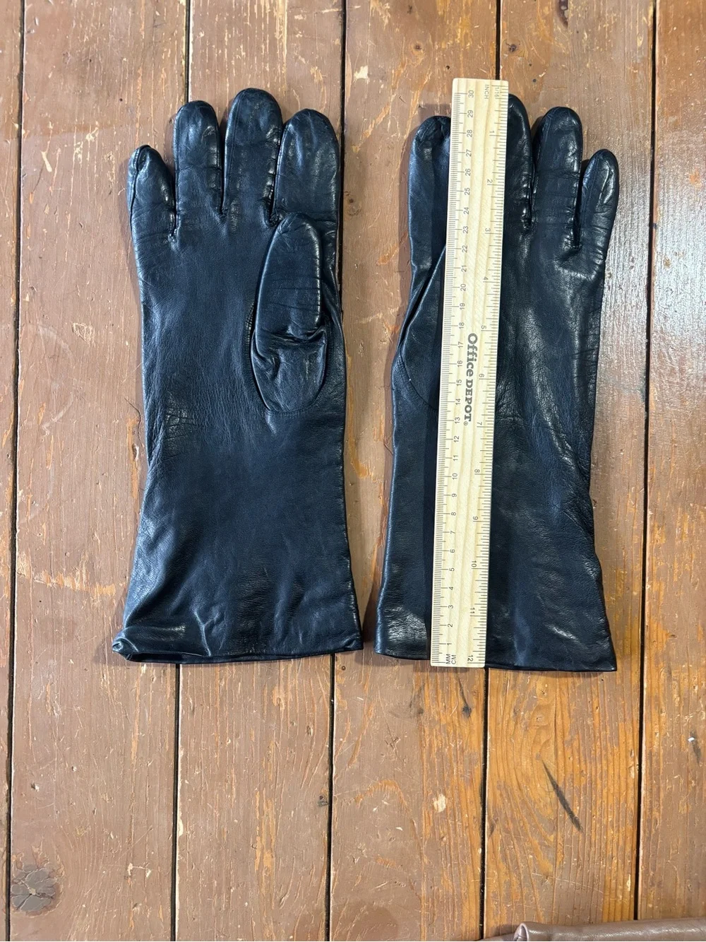 Gimbals Italian Black Leather Dress Gloves - Classic Lined Formal Long Gloves